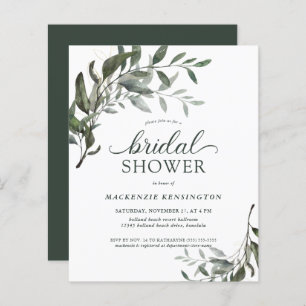 BUDGET Modern Eucalyptus Bridal Shower Invitation