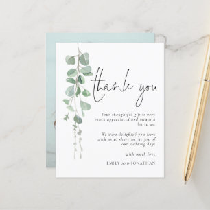 Budget Modern Eucalyptus Photo Thank You