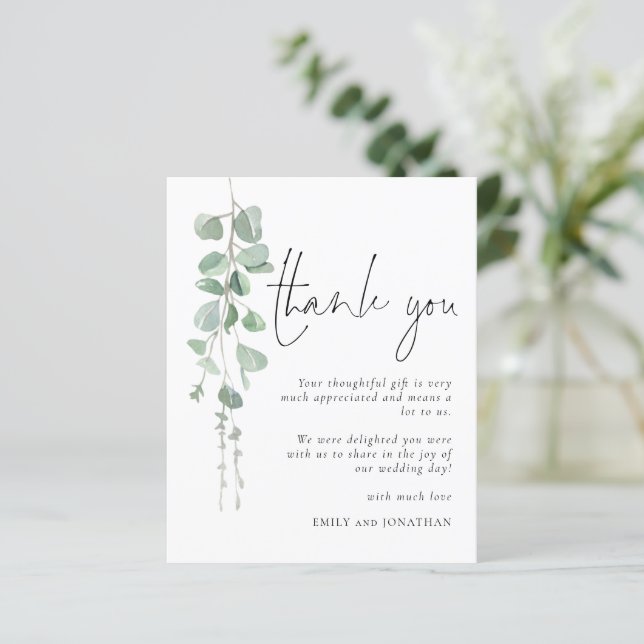 Budget Modern Eucalyptus Thank You (Standing Front)