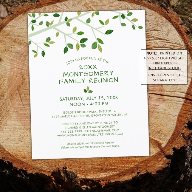 Budget Modern Family Reunion Tree Invitation (Creator Uploaded)