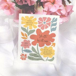 Budget Modern Flowers Illustrated Baby Shower