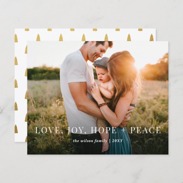 Budget Modern Full Photo Holiday Card (Front/Back)