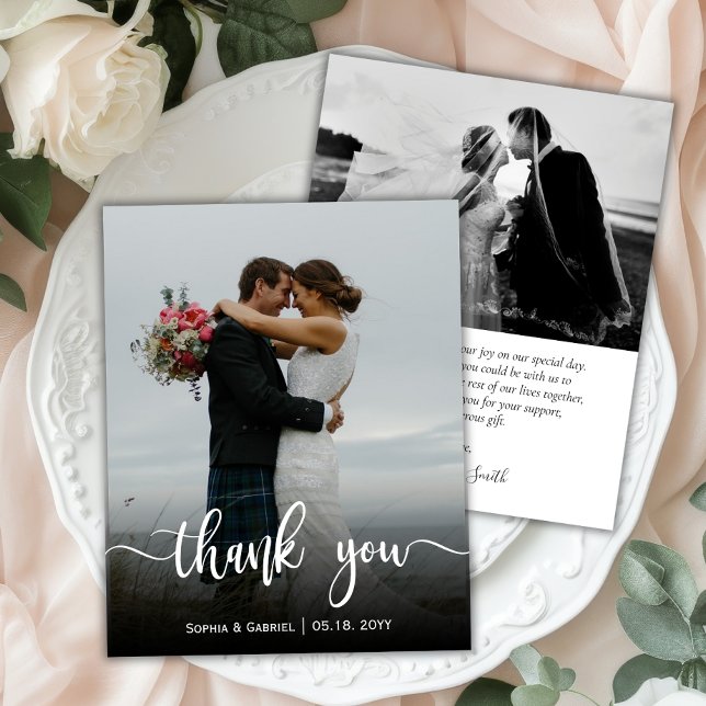 Budget Modern Full Photo Wedding Thank You Flyer (Creator Uploaded)