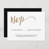 Budget Modern Gold Simple RSVP  Reserved Seat