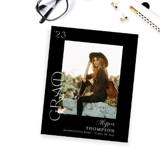 Budget Modern GRAD Photo Graduation - Black Flyer
