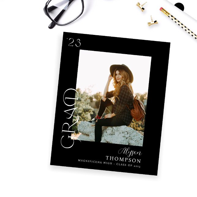 Budget Modern GRAD Photo Graduation - Black Flyer (Creator Uploaded)