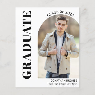Budget Modern Graduation Photo Announcement Card