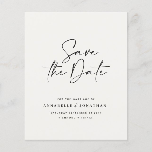 budget Modern handwritten typography wedding  (Front)