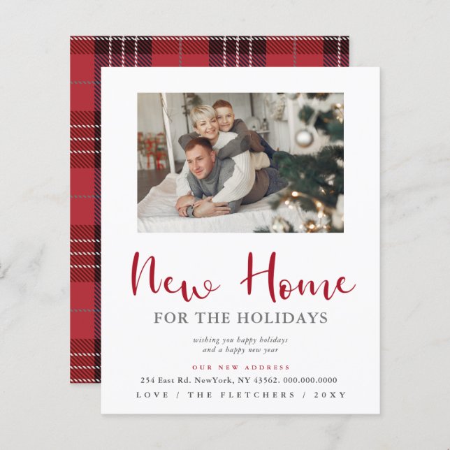 Budget Modern Holidays Photo Moving Holiday Card (Front/Back)
