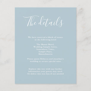 Budget Modern Light Blue Wedding Details Invite