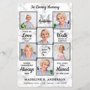 Budget Modern Marble Memorial Funeral Program