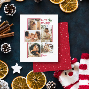 Budget Modern Minimal 5 Photo Collage Christmas