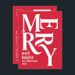 Budget Modern minimal simple red merry Christmas Holiday Postcard<br><div class="desc">Budget Modern minimal traditional retro vintage graphic typography red merry Christmas holiday card. Part of a bold fun holiday collection.</div>