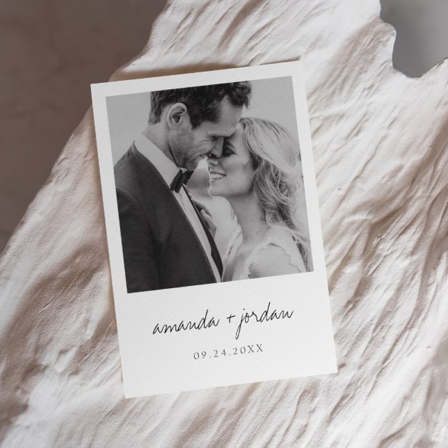 Budget Modern & Minimalist Elegant Photo Wedding Invitation (save the date, thank you invitation, wedding card, wedding photo, photo collage, personalized photo)