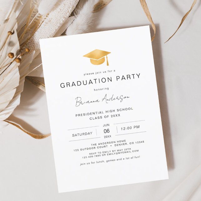 Budget Modern Minimalist Gold Graduation Party (Creator Uploaded)