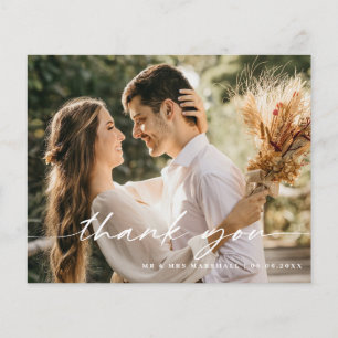 Budget Modern Minimalist Photo Thank You Card