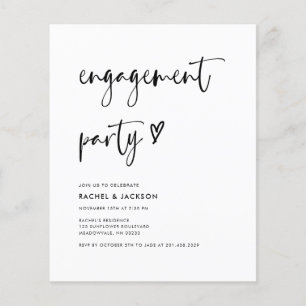 Budget Modern Minimalist Script Engagement Party  Flyer