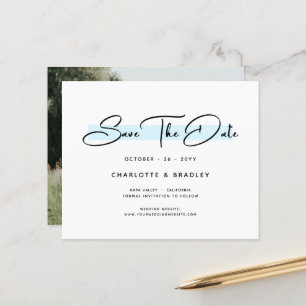 Budget Modern Minimalist Script Save The Date
