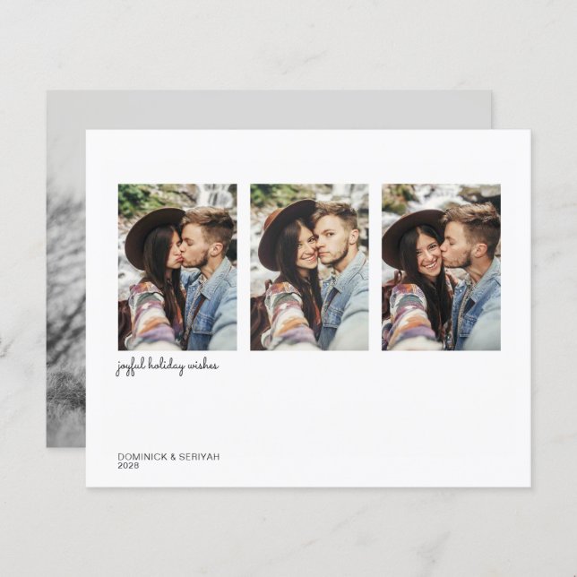 Budget Modern Minimalist Simple Holiday Photo (Front/Back)