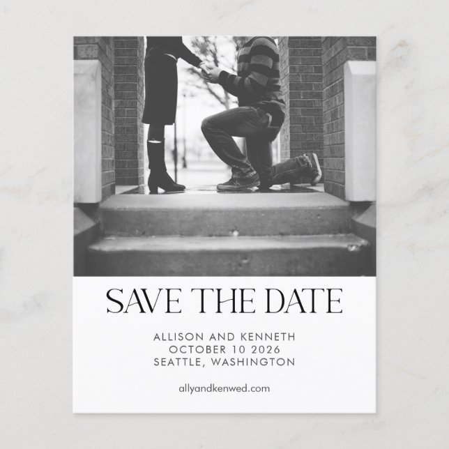 Budget Modern Minimalist Two Photo Simple Wedding (Front)