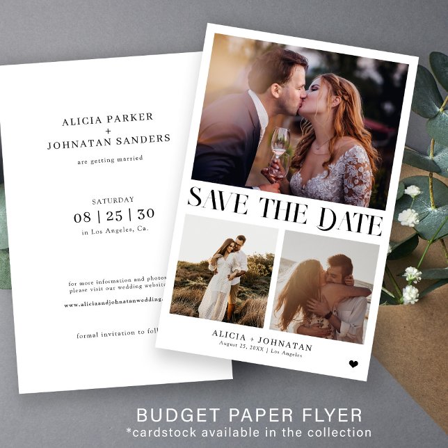 Budget modern multi photo wedding save the date flyer (Creator Uploaded)