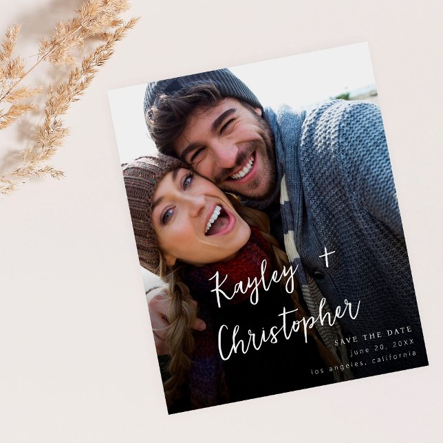 Budget Modern Name Photo Verti Chic Save the Date Flyer (Creator Uploaded)