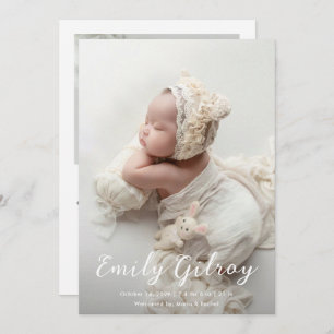 Budget Modern Newborn Baby Photo Collage Birth Announcement