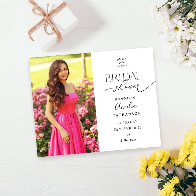 Budget Modern Photo Bridal Shower Flyer (Creator Uploaded)