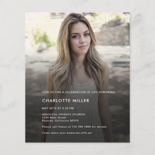 Budget Modern Photo Celebration Of Life Funeral  Flyer