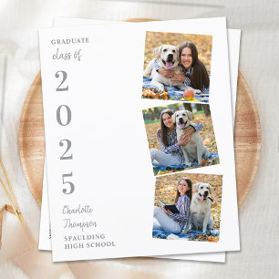 Budget Modern Photo Collage Graduation Invitations