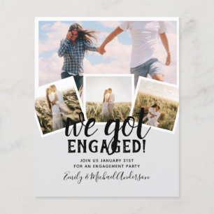BUDGET Modern PHOTO ENGAGEMENT Announcement Flyer
