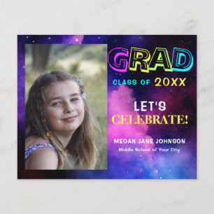 Budget modern photo graduation party invitation