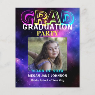 Budget modern photo graduation party invitation flyer