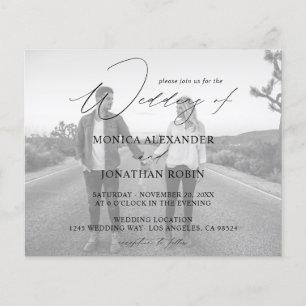 Budget Modern Photo Horizontal 4 B&W Wedding Flyer