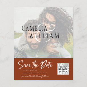 BUDGET Modern PHOTO Save The Date QR CODE RSVP Flyer
