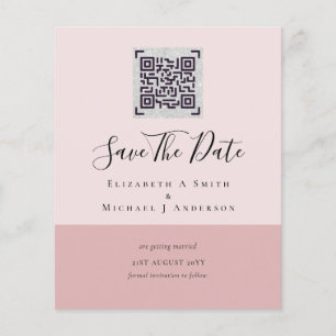 BUDGET Modern PHOTO SAVE THE DATE QR CODE RSVP Flyer