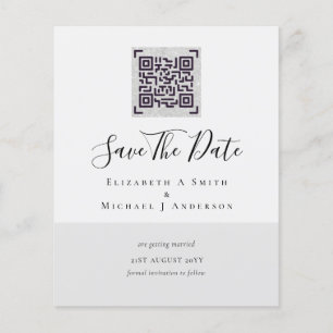 BUDGET Modern PHOTO SAVE THE DATE QR CODE RSVP Flyer