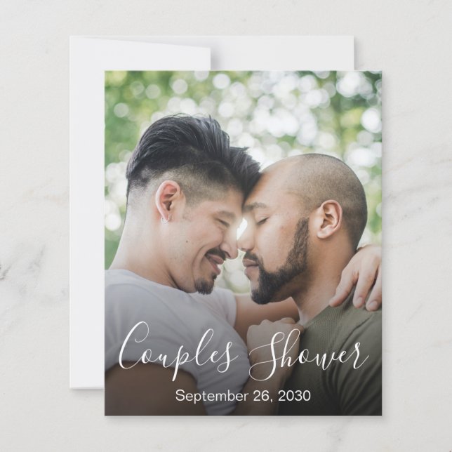 Budget Modern Photo Script LGBTQ Couples Shower  (Front)