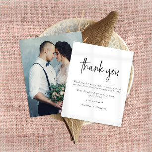 Budget Modern Photo Script Wedding Thank You