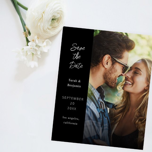 Budget Modern Photo & Side Save the Date - Black Flyer (Creator Uploaded)