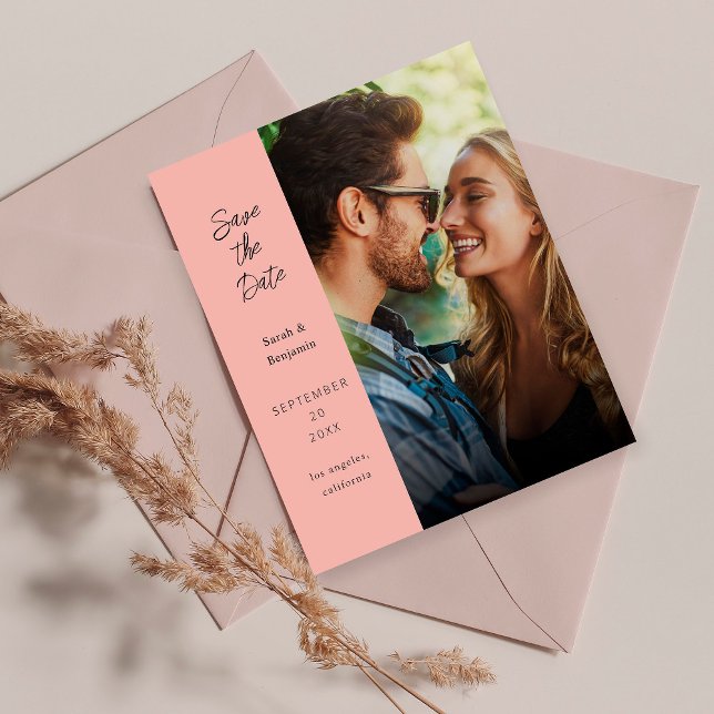 Budget Modern Photo & Side Save the Date - Rose Flyer (Creator Uploaded)