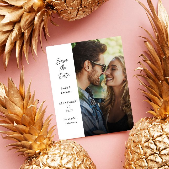 Budget Modern Photo & Side Save the Date - White Flyer (Creator Uploaded)