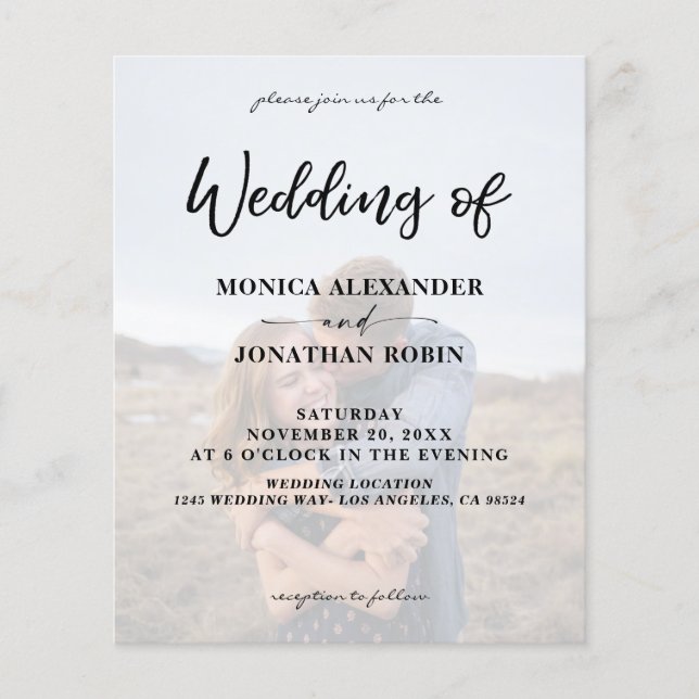 Budget Modern Photo Vertical 2 Wedding Flyer (Front)