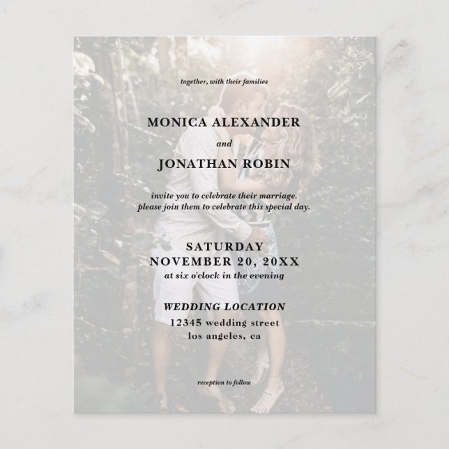 Budget Modern Photo Wedding Flyer (Front)