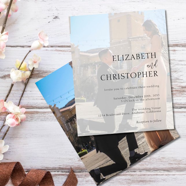 Budget Modern Photo Wedding Invitation Flyer (Creator Uploaded)