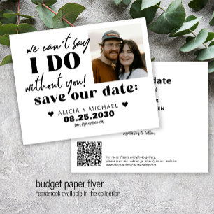 Budget modern photo wedding save the date flyer