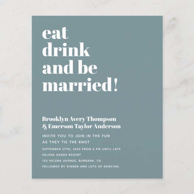 Budget Modern QR Code Wedding Invitation (Front)