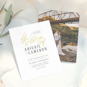 Budget Modern Rustic Gold Lettering Photo Wedding