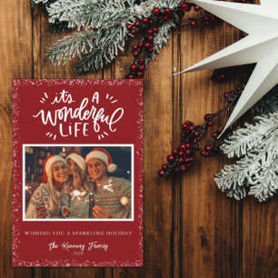 Budget Modern Rustic Photo Holiday Card