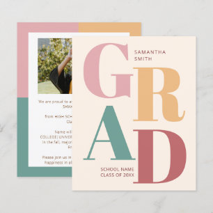 BUDGET Modern Script Photo Graduation Announcement